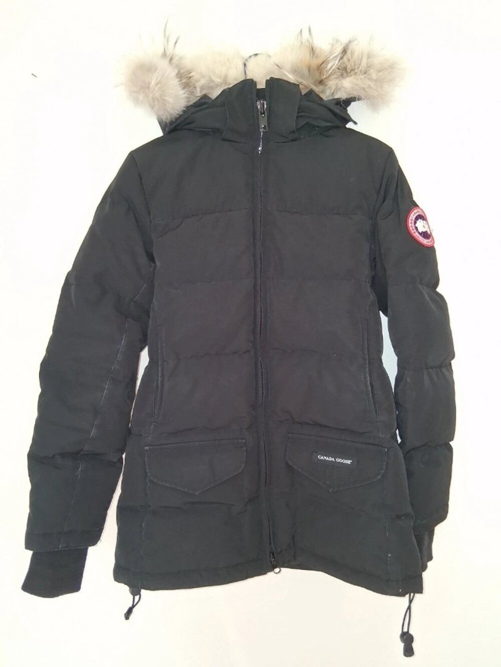 Canada Goose Solaris Classic Down Parka Real Coyote Fur Hood Black Womens XS